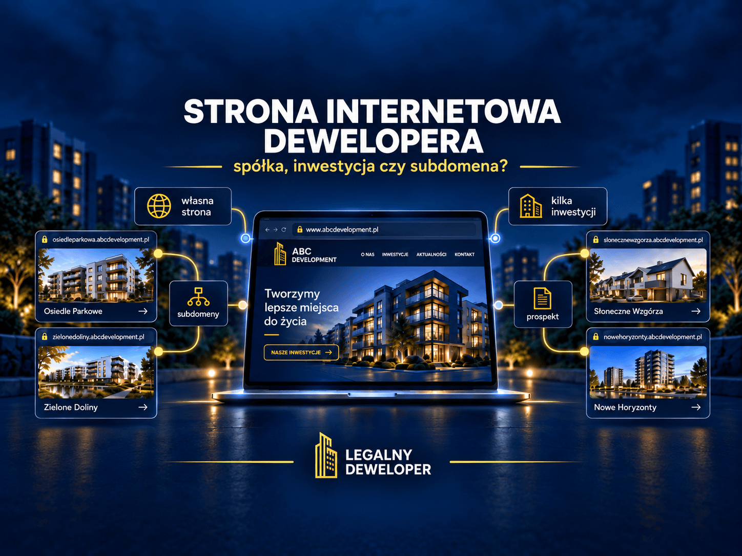 Strona internetowa dewelopera – czy powinna być tworzona per spółka czy per inwestycja?